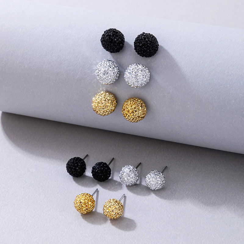 Wholesale Dopamine colorful shiny round bead earrings